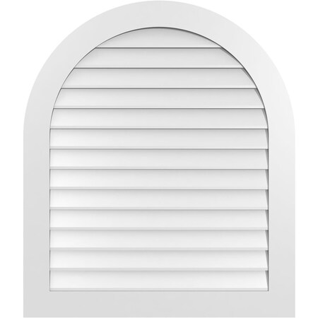 Ekena Millwork Round Top Surface Mount PVC Gable Vent: Non-Functional, w/ 3-1/2"W x 1"P Standard Frame, 36"W x 42"H GVPRT36X4201SN
